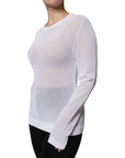 Dolce & Gabbana White Mesh See Through Long Sleeves Top