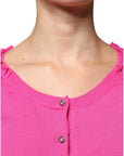 Dolce & Gabbana Pink Wool Button Down Cardigan Sweater