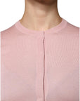 Dolce & Gabbana Pink Wool Knit Button Down Cardigan Sweater