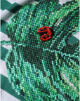 Dolce & Gabbana White Green Stripe Leaf Crew Neck T-shirt