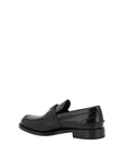 Prada Black Leather Logo Loafers