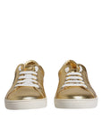 Dolce & Gabbana Gold Leather Logo London Men Sneakers Shoes