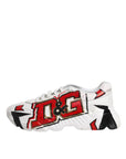 Dolce & Gabbana White Daymaster Hand Painted Sneakers Shoes