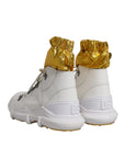 Dolce & Gabbana White Nylon Galileo High Top Sneakers Shoes