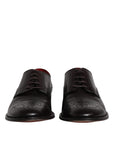 Dolce & Gabbana Black Calfskin Leather Derby Men Dress Shoes