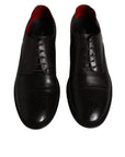 Dolce & Gabbana Black Calfskin Leather Derby Men Dress Shoes
