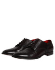 Dolce & Gabbana Black Calfskin Leather Derby Men Dress Shoes