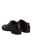 Dolce & Gabbana Black Calfskin Leather Derby Men Dress Shoes
