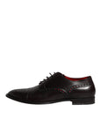 Dolce & Gabbana Black Calfskin Leather Derby Men Dress Shoes