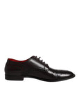Dolce & Gabbana Black Calfskin Leather Derby Men Dress Shoes