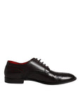 Dolce & Gabbana Black Calfskin Leather Derby Men Dress Shoes