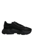 Dolce & Gabbana Black Leather Daymaster Low Top Sneakers Shoes