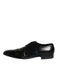 Dolce & Gabbana Black Patent Leather Derby Men Dress Shoes