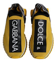 Dolce & Gabbana Yellow Black Slip On Sorrento Sneaker Shoes