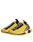 Dolce & Gabbana Yellow Black Slip On Sorrento Sneaker Shoes