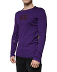 Dolce & Gabbana Purple Cotton Round Neck Pullover Men Sweater