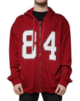 Dolce & Gabbana Red Cotton Hooded Zip Sweatshirt Sweater