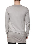 Dolce & Gabbana Gray Printed Cotton Crewneck Pullover Sweater