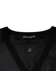 Dolce & Gabbana Black Cotton Square Neck Short Sleeve T-shirt
