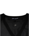 Dolce & Gabbana Black Cotton Square Neck Short Sleeve T-shirt
