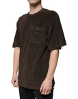 Dolce & Gabbana Brown Cotton Crew Neck Short Sleeves T-shirt