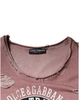 Dolce & Gabbana Brown Cotton Round Neck Sleeveless T-shirt