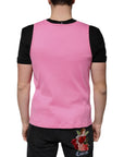 Dolce & Gabbana Pink Cotton Round Neck Sleeveless T-shirt