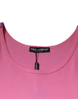 Dolce & Gabbana Pink Cotton Round Neck Sleeveless T-shirt