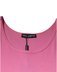 Dolce & Gabbana Pink Cotton Round Neck Sleeveless T-shirt