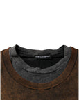 Dolce & Gabbana Brown Cotton Crew Neck Sleeveless T-shirt