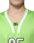 Dolce & Gabbana Green Polyester Jersey Sleeveless T-shirt