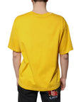 Dolce & Gabbana Yellow Cotton V-neck Short Sleeves T-shirt