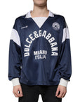 Dolce & Gabbana Blue White Milano Long Sleeve Jersey T-shirt