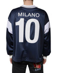 Dolce & Gabbana Blue White Milano Long Sleeve Jersey T-shirt
