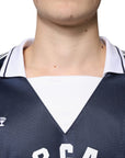 Dolce & Gabbana Blue White Milano Long Sleeve Jersey T-shirt