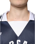 Dolce & Gabbana Blue White Milano Long Sleeve Jersey T-shirt