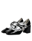 Dolce & Gabbana Black Patent Leather Crystal Mary Jane Pumps Shoes