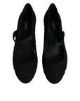 Dolce & Gabbana Black Mary Jane Taormina Lace Pumps Shoes