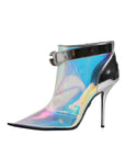 Dolce & Gabbana Silver Iridescent Pointed Short Boots Shoes