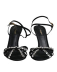 Dolce & Gabbana Black Leather Crystal Bow KEIRA Sandals Shoes