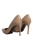 Dolce & Gabbana Beige Patent Leather Stiletto Heel Pumps Shoes