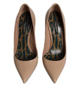 Dolce & Gabbana Beige Patent Leather Stiletto Heel Pumps Shoes