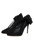 Dolce & Gabbana Black Nylon Stretch Mesh Sock Boots Shoes