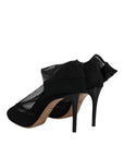 Dolce & Gabbana Black Nylon Stretch Mesh Sock Boots Shoes