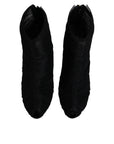 Dolce & Gabbana Black Mesh Stiletto Heels Ankle Boots Shoes