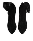Dolce & Gabbana Black Nylon Stretch Mesh Sock Boots Shoes