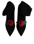 Dolce & Gabbana Black Stiletto Heels Mid Calf Boots Shoes