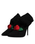Dolce & Gabbana Black Stiletto Heels Mid Calf Boots Shoes