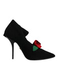 Dolce & Gabbana Black Stiletto Heels Mid Calf Boots Shoes