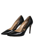 Dolce & Gabbana Black Calf Leather Stiletto Heels Pumps Shoes